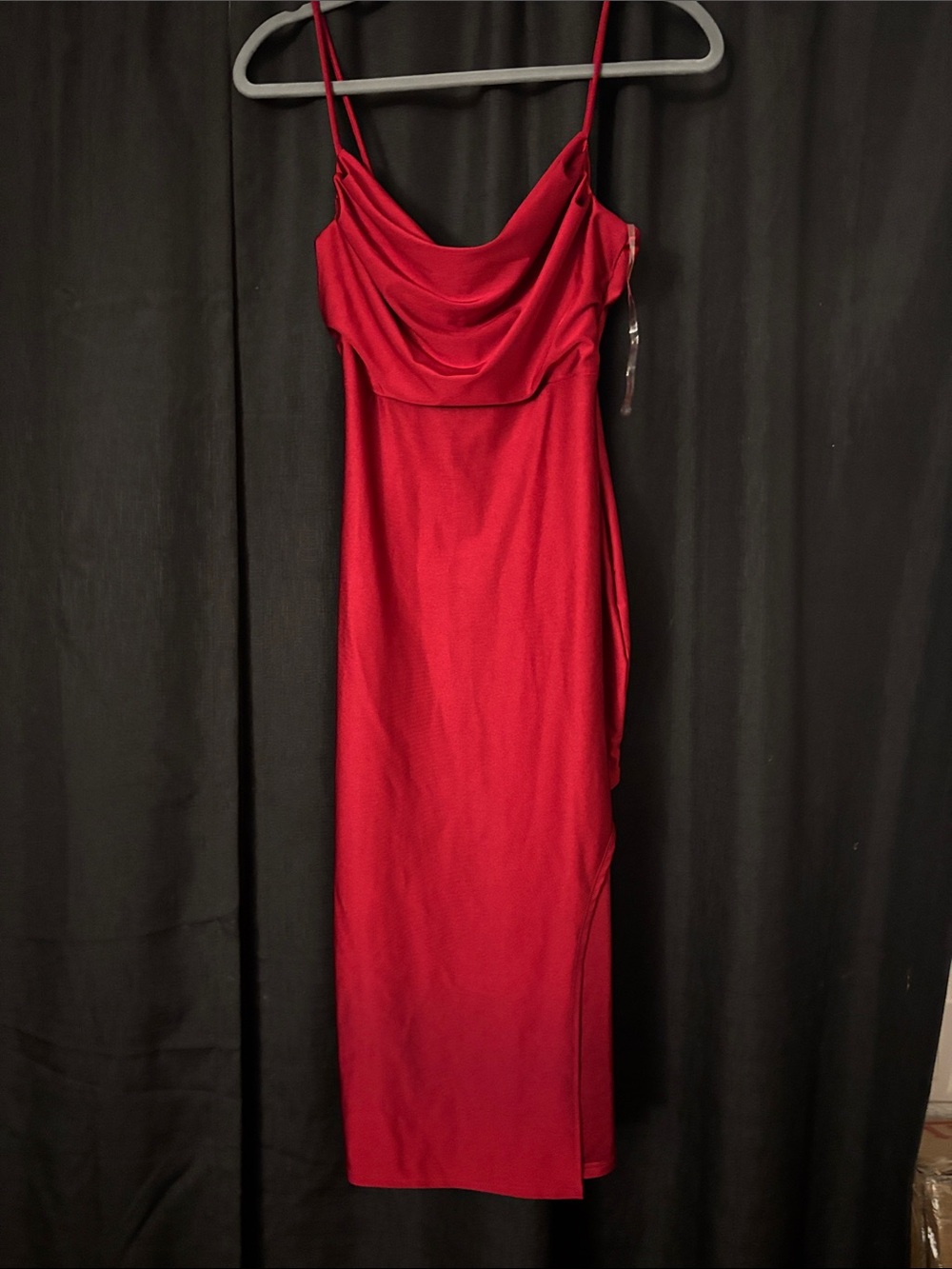 Windsor Red Cowl Neck Midi Slip Dress